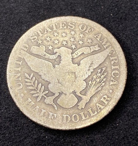 1904-P Barber Half Dollar 50c 90% Silver United States Coin Free Shipping - Picture 2 of 2