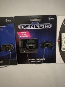 Set Of 3 Sega Console & Controller Enamel Pin Sets Genesis Saturn Dreamcast