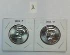 2011 P & D UNC Clad Kennedy Half Dollar Set in CB Flips -Free Shipping - A