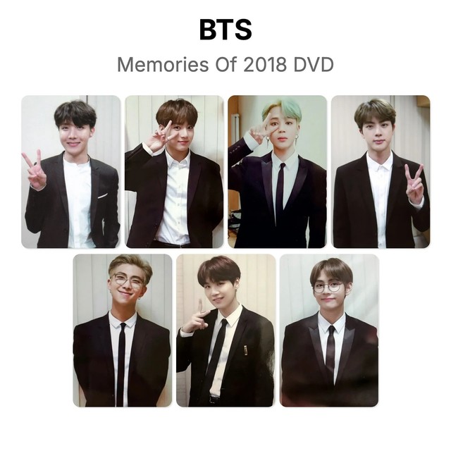 BTS Memories Of 2018 DVD Official Photocard KPOP Special Gift