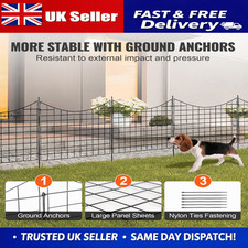 5 Pack Garden Barrier Fence, Metal Dog Fence For The Yard And Outdoor Patio