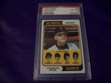 1974 TOPPS #78 GIANTS MGR./COACHES WITH CHARLIE FOX PSA 8