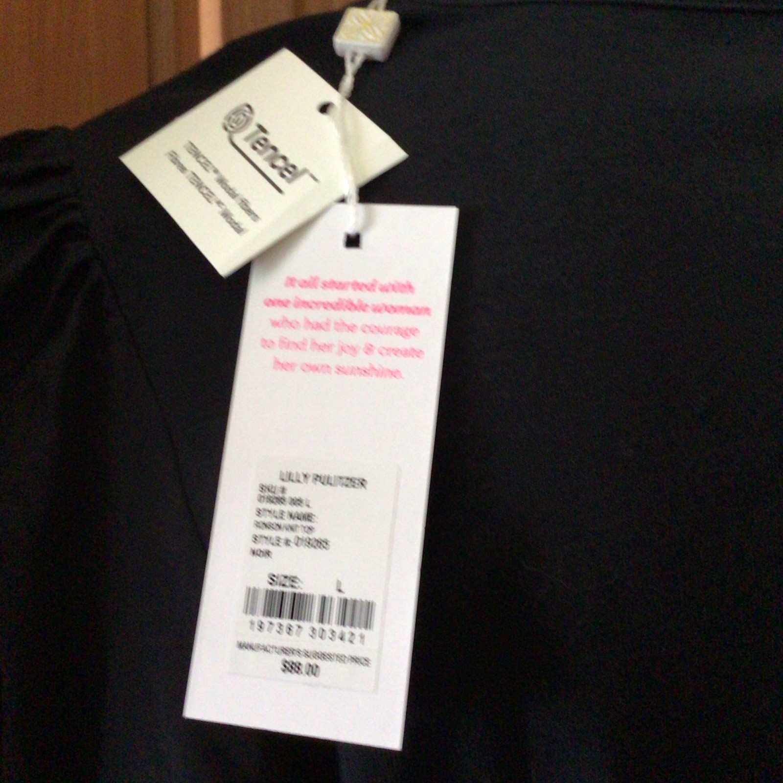 Lilly Pulitzer Ronson Split V-Neck Puff Sleeve Top Black Noir New with ...