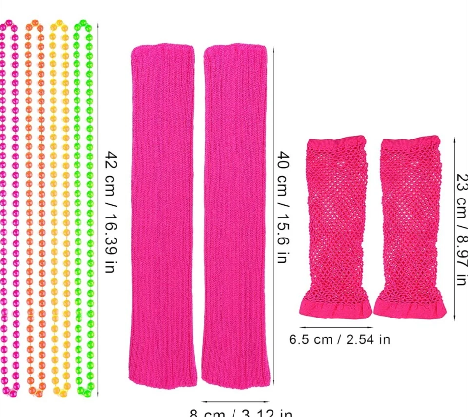 Accesorios Disfraz Mujer Años 80 12 Piezas Rosa Años 80 Foto 3 de 4