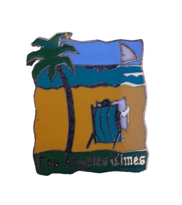 Vintage 1990er Los Angeles Times USA Zeitung Werbung Pin Anstecker