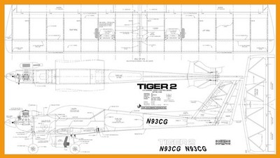 Tiger 2 by Carl Goldberg Models plan and parts templates CAD drawn