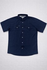 Poncho Camisa Hombre The Del Mar Perla A Presión Manga Corta Pequeña Regular Azul Marino