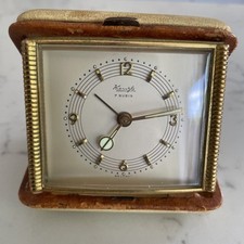 VINTAGE KIENZLE 7 RUBIS TRAVEL ALARM CLOCK  LEATHER CASE GOOD WORKING ORDER 
