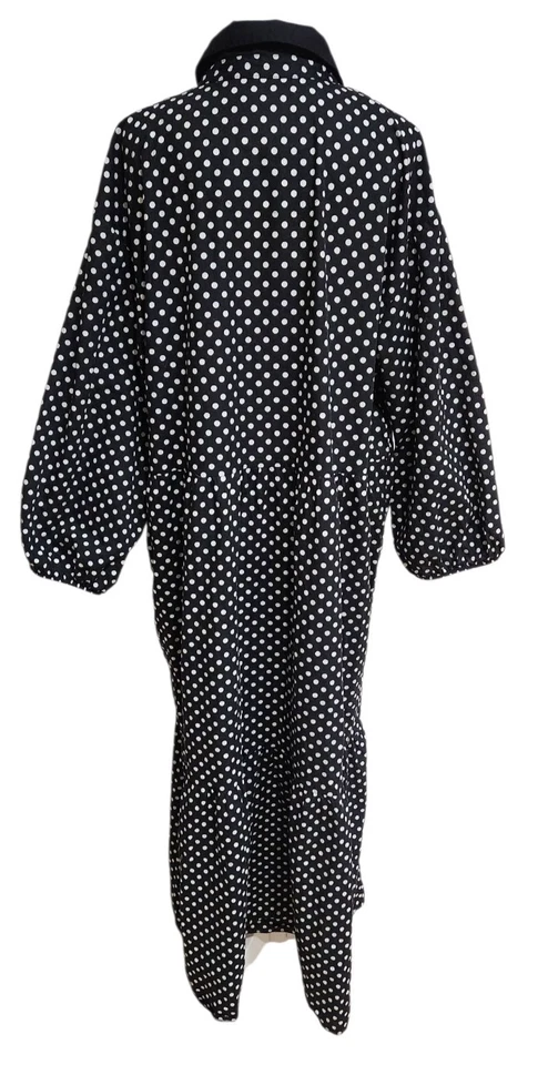 Anthropologie Maeve The Bettina Tiered Shirt Dress Size XL Black Polka Dot Swan - Image 3 of 4