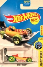 Hot Wheels 2017 - Street Wiener (Yellow) Large Yellow 5sp On Green Small