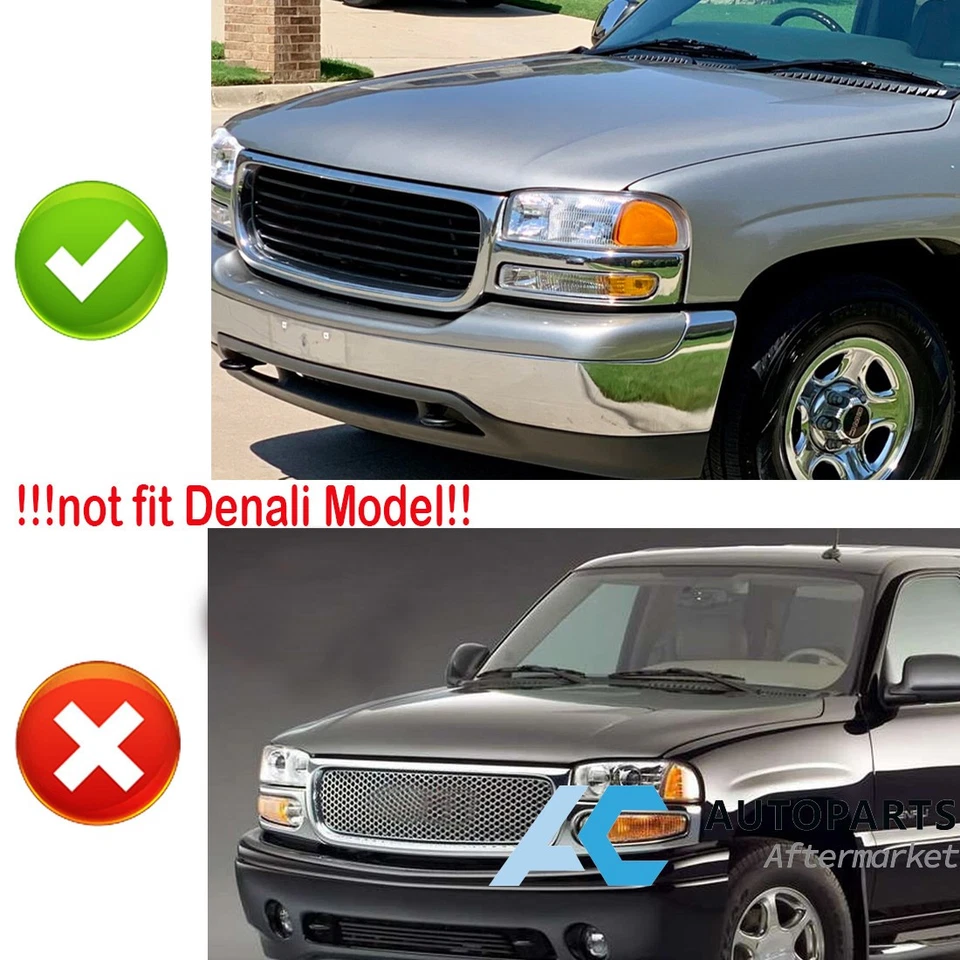 For 1999-2006 GMC Sierra 1500 Headlamps 2000-2006 Yukon XL Headlights Chorme - Image 2 of 4