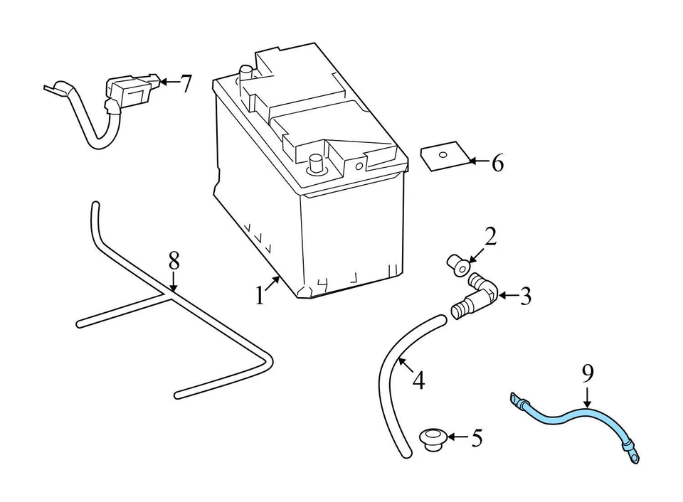 Mercedes-Benz E400 2015-2017 - Cable de tierra de batería 2044408551 Foto 3 de 4