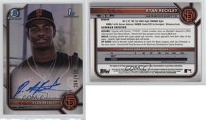 2022 Bowman Chrome Prospect Auto Refractor /499 Ryan Reckley #CPA-RR Auto