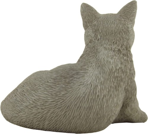 3 Inch Grey Cat Lounging Hand Painted Mini Figurine Statue Sculpture *NEW - Picture 4 of 4