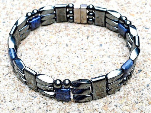 Magnetic Hematite Bracelet Anklet 3 Row Mens Womens Rated #1 AAA+ - Picture 8 of 8