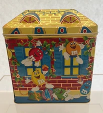 M&Ms Brand Christmas Village Series #03 Vintage Toy Shop Storage Tin 1996