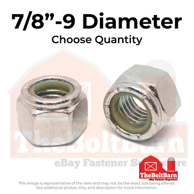 7/8''-9 316 Stainless Steel Nylon Insert Lock Nuts (Pick Quantity)