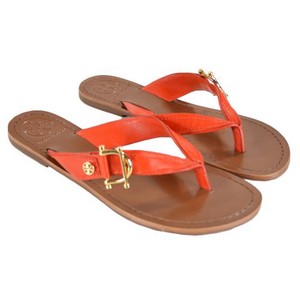 Tory Burch Nora Flat Thong Sandals Equestrian Orange Size 6 | eBay