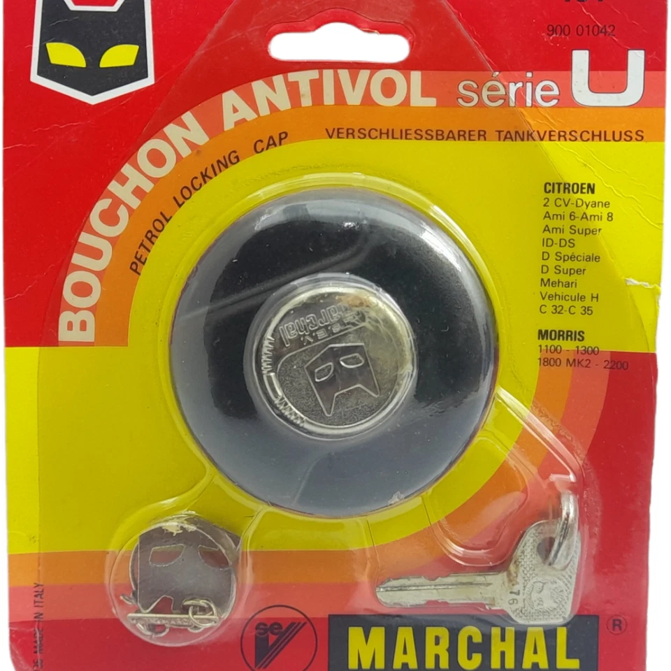 Tapa del tanque de combustible con bloqueo de gasolina Bouchon Antivol Serie U NOS para Citroen Morris Foto 3 de 4
