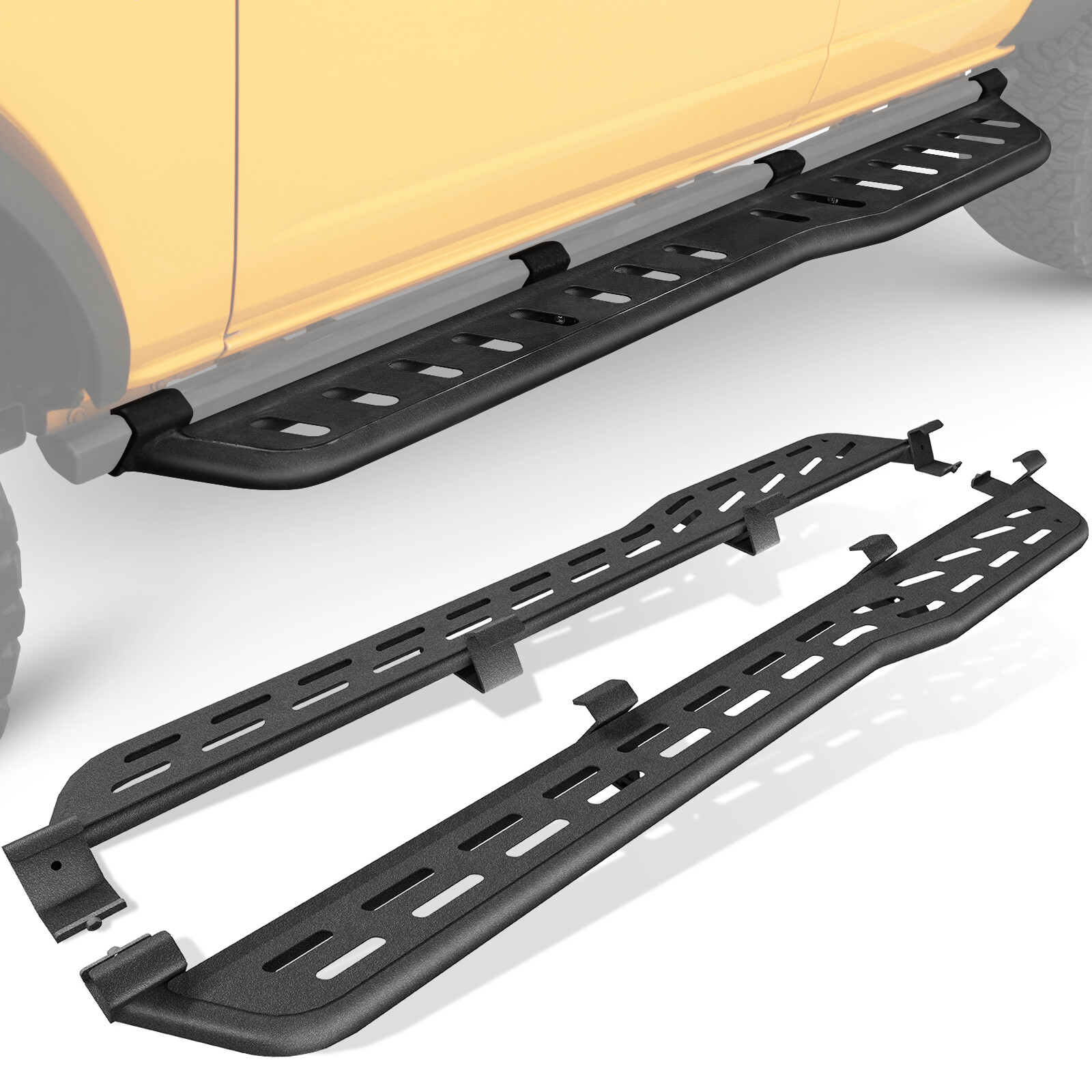 Running Boards Side Steps for 2021-2023 Ford Bronco 4 Doors with the Rock Rails