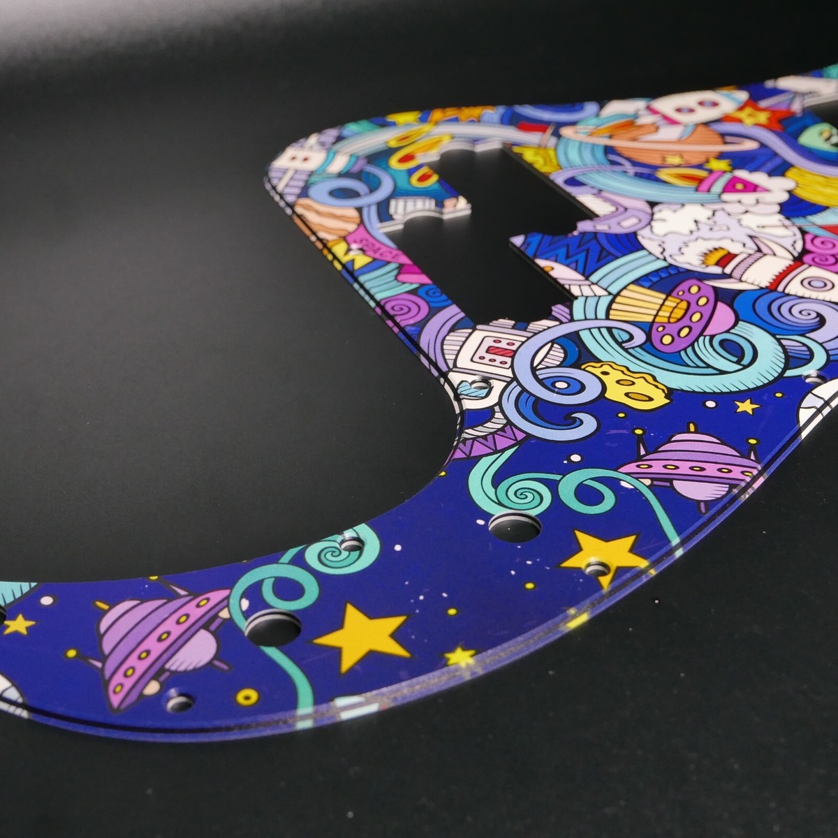 Fender Precision Bass Pickguard • Cartoon Doodle Space • Custom