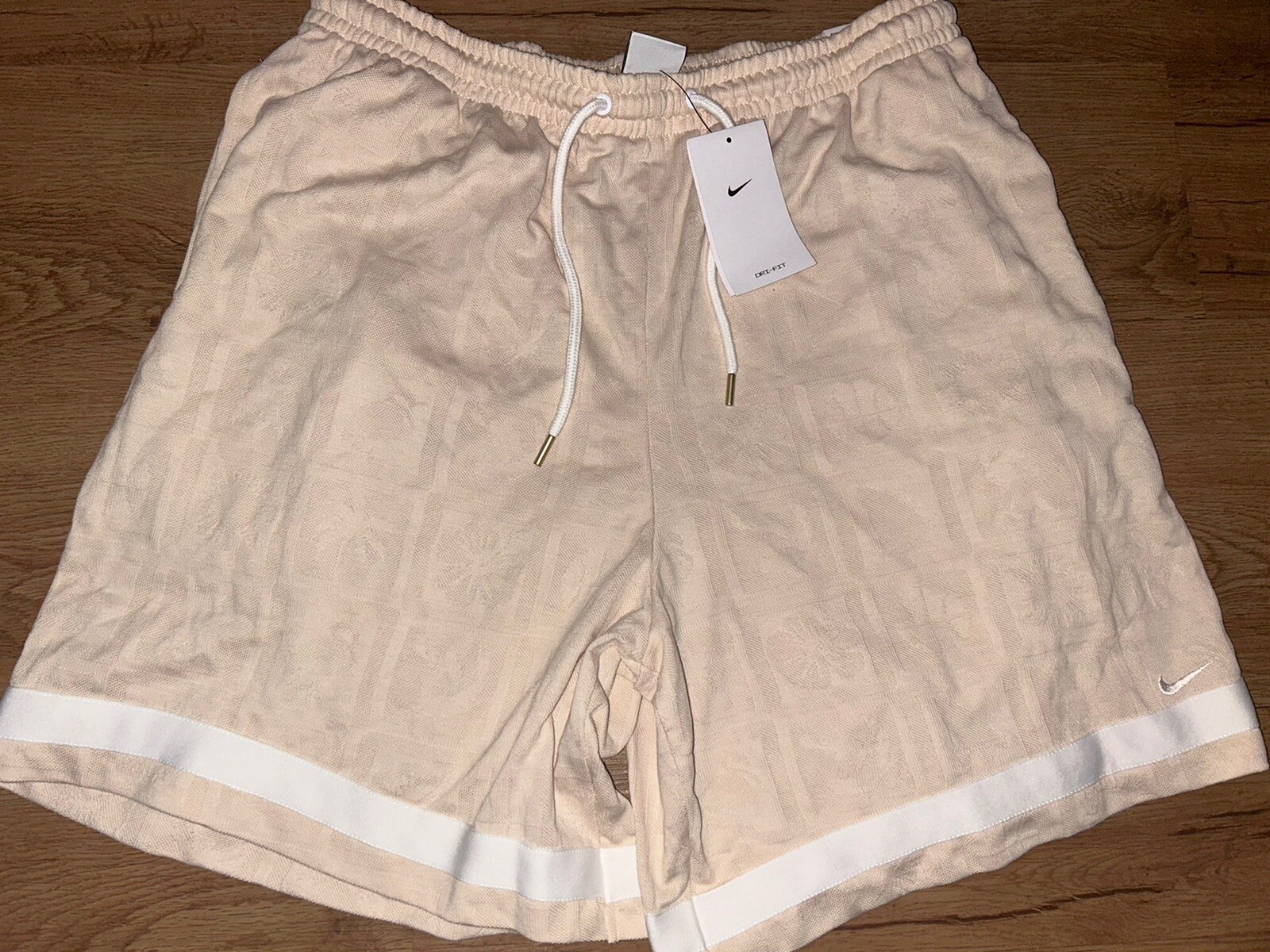 OFF WHITE X NIKE NIKE PANTALONCINI DA BASKET UOMO DRI FIT KNIT OFF WHITE VESTIBILITÀ AMPIA SOPRA IL GINOCCHIO 2XL $90