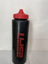 ESPN Squeeze Sport Logo Water Bottle 30 Ounce Black Lightweight BPA free