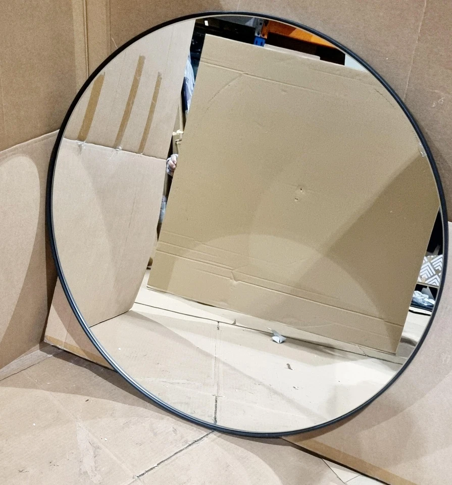 Металлическое круглое настенное зеркало John Lewis Scandi, черное, 80 см - Изображение 2 из 4