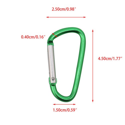 Pack of 10 Colored Aluminium Carabiner Clip Hook Snap Keyring Camping Carabina - Picture 19 of 19