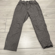 Girls white fox cotton plaid gingham pants size large Can fit womens xxs-xs as