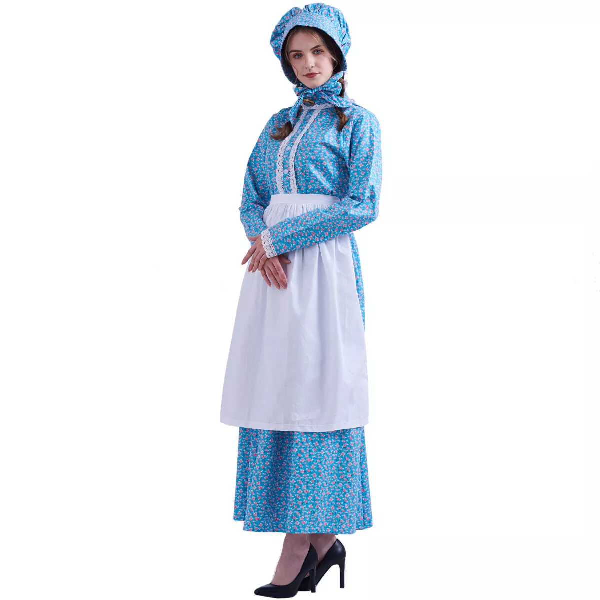 American Prairie Pioneer Dress Women Colonial Dress Halloween Fancy Dress