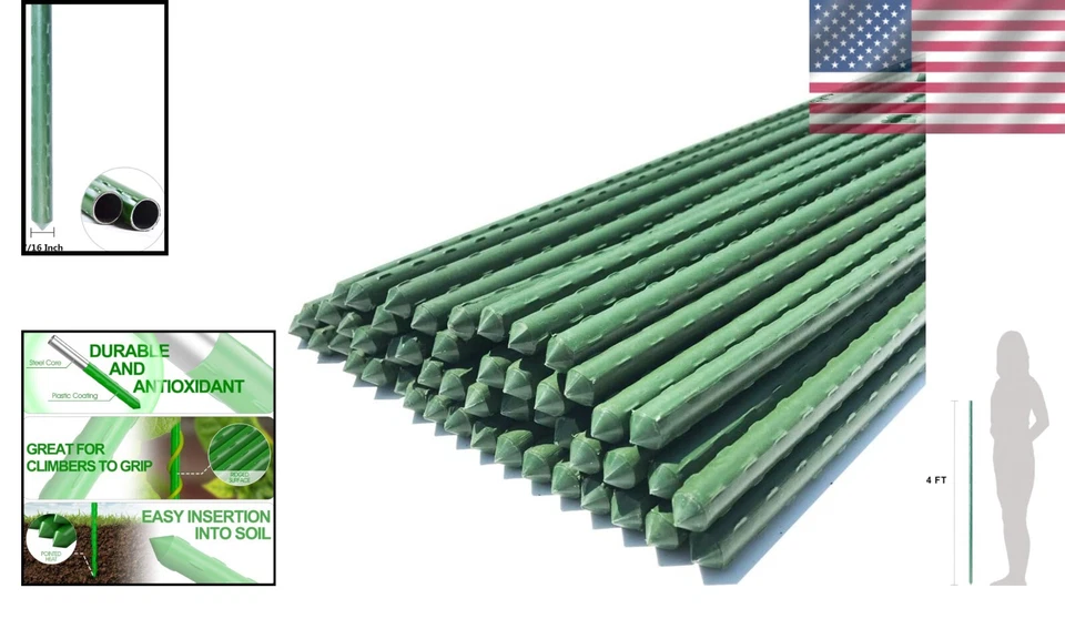 Pack de 50 estacas de jardín resistentes de 48"" - Soporte para plantas definitivo para tu jardín Foto 2 de 4
