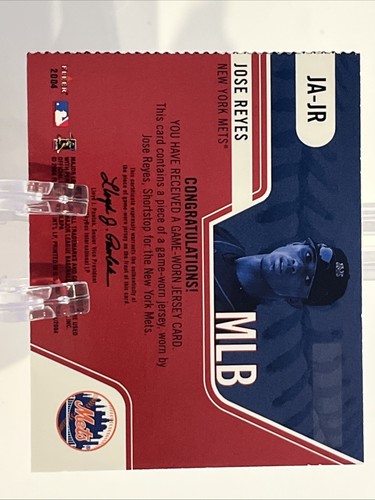 2004 Fleer Authentix Game Jerseys Ripped Jose Reyes #JA-JR Mets - Picture 2 of 2