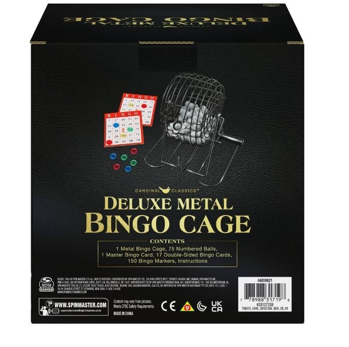 Cardinal Classics, Deluxe Metal Bingo Game Cage with Numbered Balls