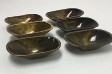 Lot 6 Vintage Maggie Wood Teak Salad Bowls Serving Dish 7 1/2"