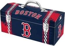 Boston Red Sox 16"x7"x8" Steel Tool Box with Tray by Team ProMark