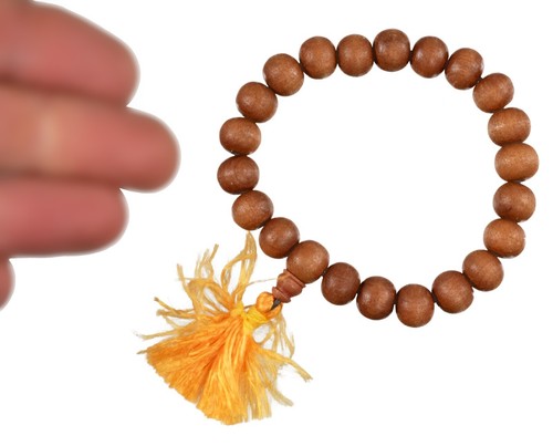 Bracelet Mala Bois Santal 21 Perles - Artisanat Indien #1583 - Imagen 2 de 4