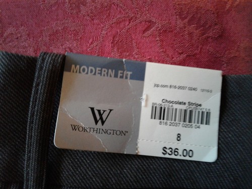 NEW Worthington Modern Fit Capri Women's sz 8 Chocolate Stripe MSRP $36 - Picture 5 of 5