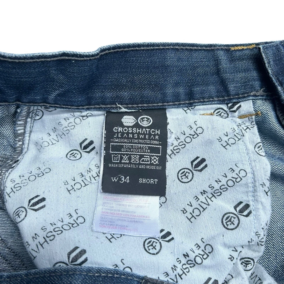 Y2K CROSSHATCH BALTMAN MEDIUM WASH DENIM BLUE JEANS MENS SIZE 34 - Image 4 of 4