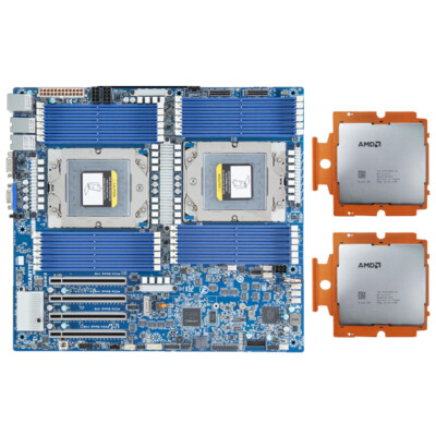 Gigabyte MZ73-LM0 TWO AMD EPYC GENOA SP5 ZEN4 9654 96-Core 2.4GHz Processor QS