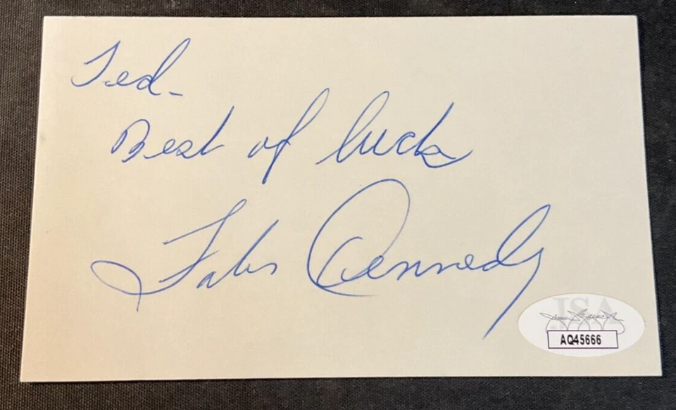 Forbes Kennedy Signed 3x5 Card JSA Cert. AUTO Centre NHL Red Wings/Bruins NICE! - Image 2 of 4