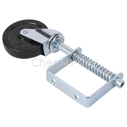 2x Gate wheel HEAVY DUTY spring loaded swivel castor rubber wheel farm driveway - Picture 5 of 9