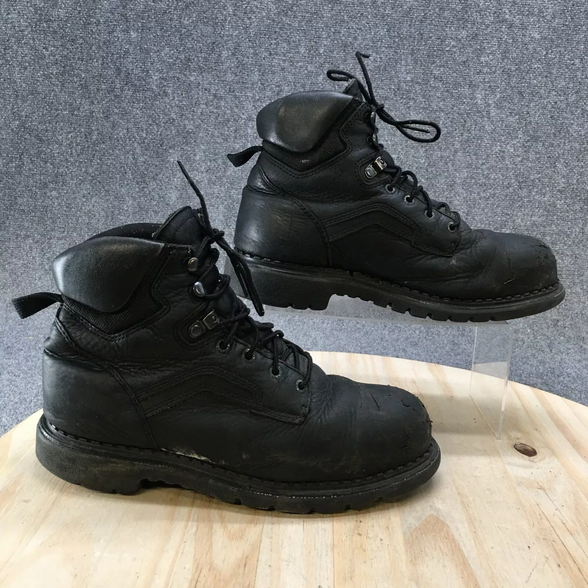 Red Wing Boots Mens 9 Combat Black Leather Ankle Top Lace Up Round Toe