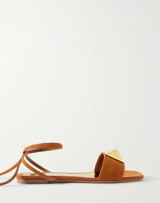 Valentino Garavani One Stud Suede Gladiator Sandals 38 Brown