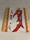 Chili Pepper Double Light Switch Plate Cover - Southwestern Border