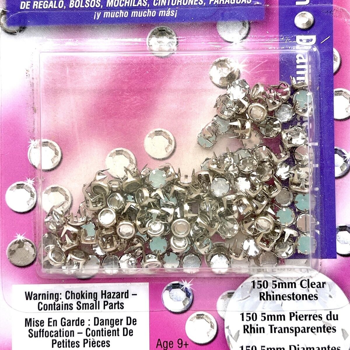 Original Be Dazzler BEDAZZLED WHITE CLEAR RHINESTONES 150 PCS 5mm Beads Gems