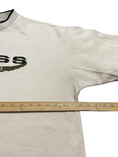 Vintage 90s Men’s Boss Sweatshirt Size XL Embroidered Spell Out Distressed - Picture 9 of 9