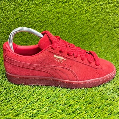 Puma Suede Classic Mono Red Gold Boys Size 6Y Walking Running Shoes Sneakers - Image 1 of 4