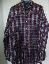 MENS RALPH LAUREN RED GREEN BLACK PLAID BLAKE COTTON DRESS SHIRT SZ L