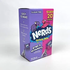 Nerds Grape and Strawberry Zero Sugar Free Drink Mix 20 Count